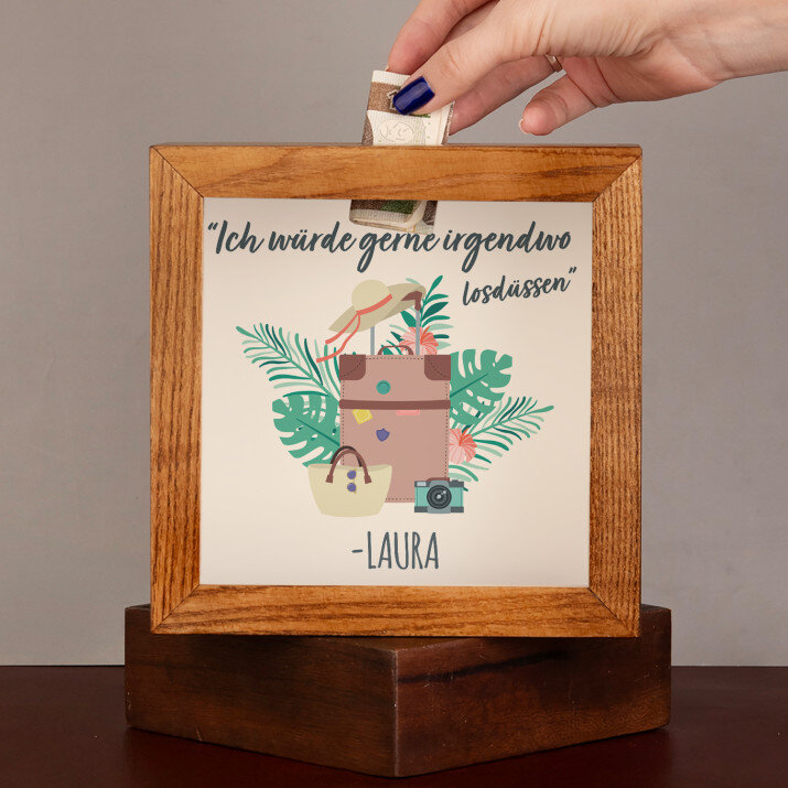 Ich würde gerne irgendwo losdüssen - Holzspardose