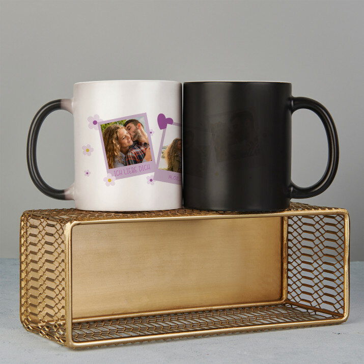 polaroids blumen - Zaubertasse