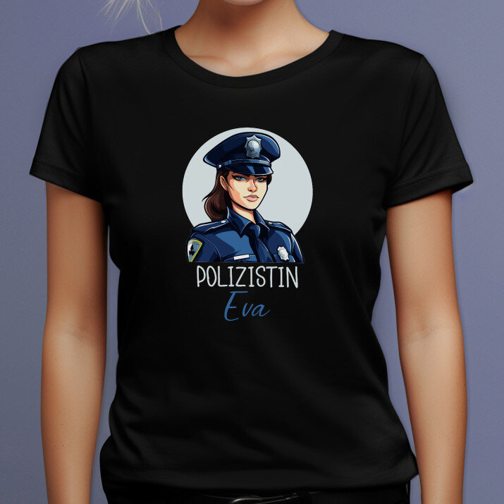 Polizistin - Schwarzes T-Shirt für Damen