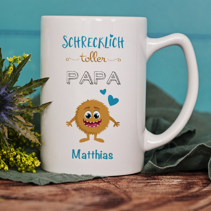 Schrecklich toller Papa - Personalisierte Tasse