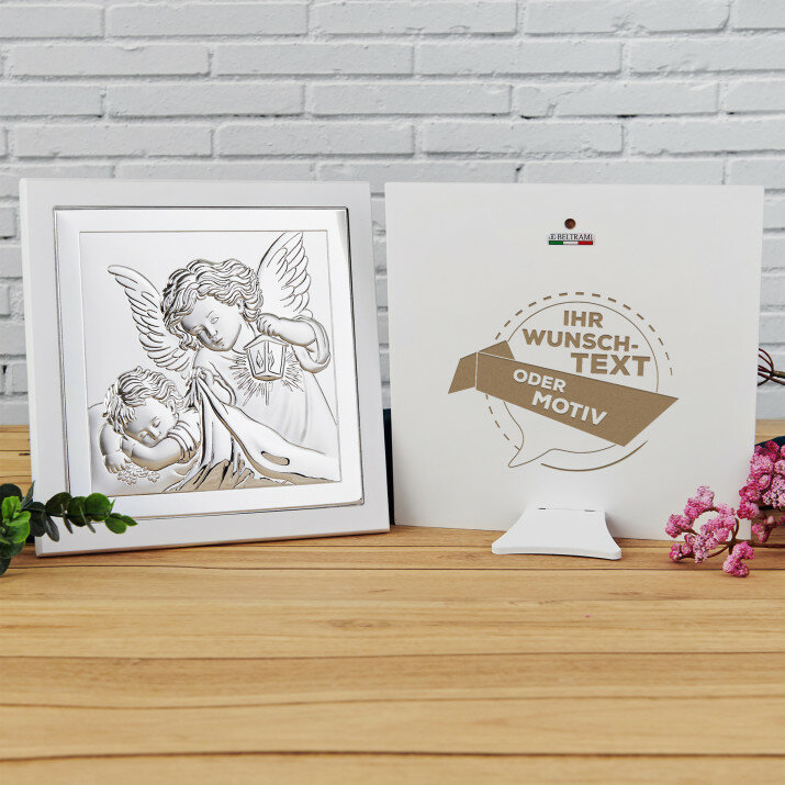 Eigenes Projekt - Engel mit Laterne -Silbernes Bild mit Gravur