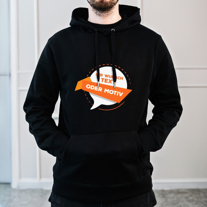 Eigenes projekt - Schwarzer Kapuzenpullover für Herren