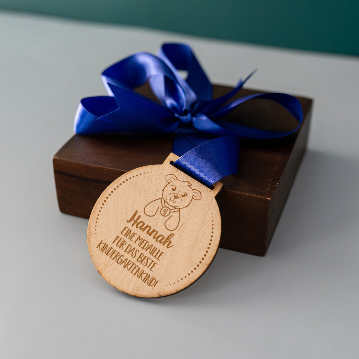 Medaille für das beste kindergartenkind - Holzmedaille