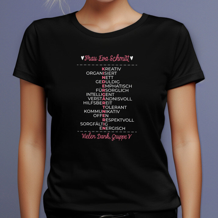 Kindergärtnerin eigenschaften - Schwarzes T-Shirt für Damen