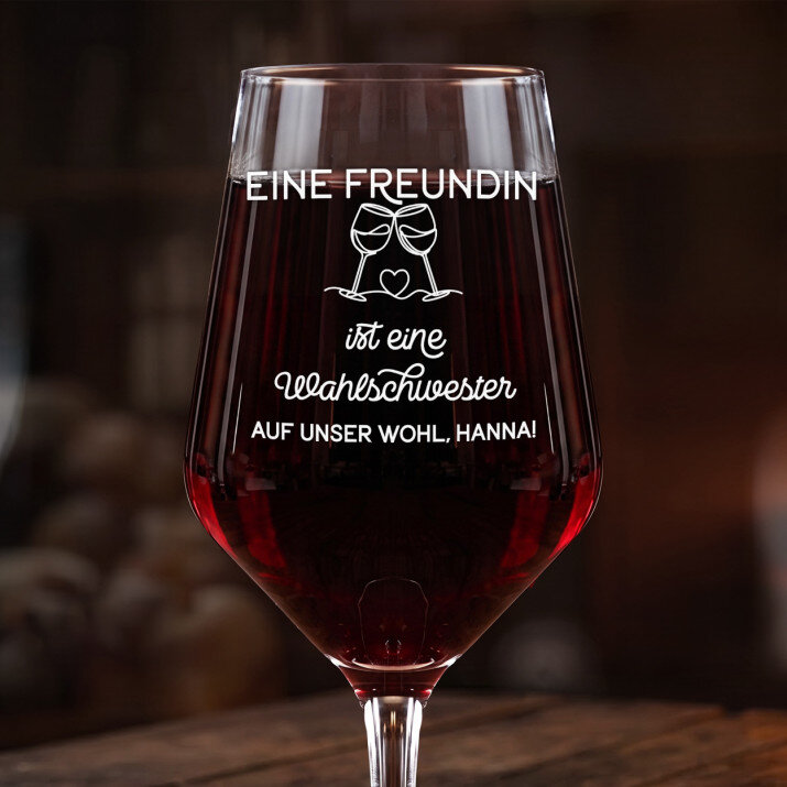 Eine Freundin ist eine Wahlschwester - Großes Weinglas