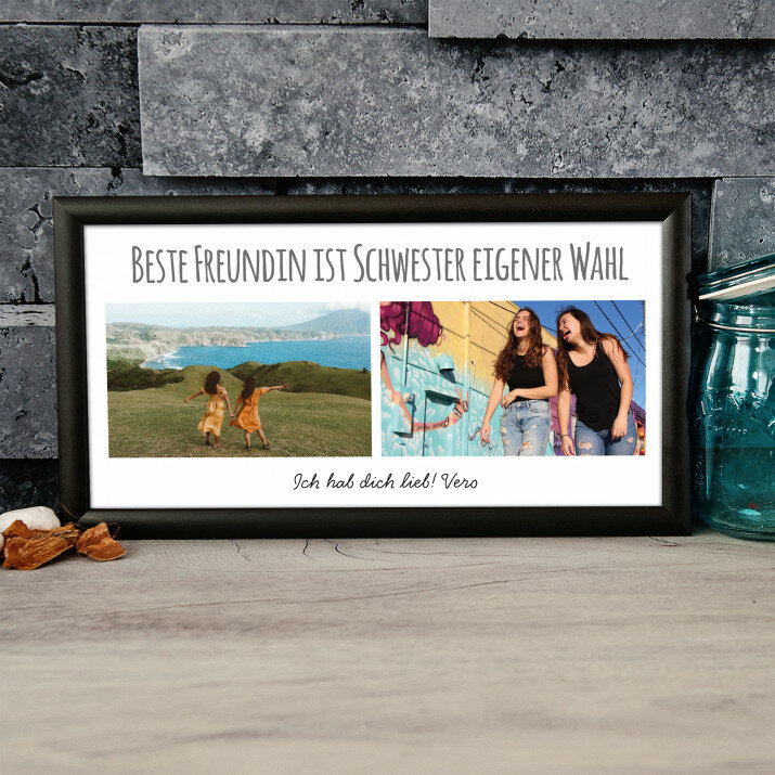 Beste Freundin Schwester eigener Wahl - Kunstdruck mit Rahmen