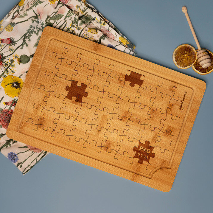 Puzzle - Schneidebrett mit Gravur