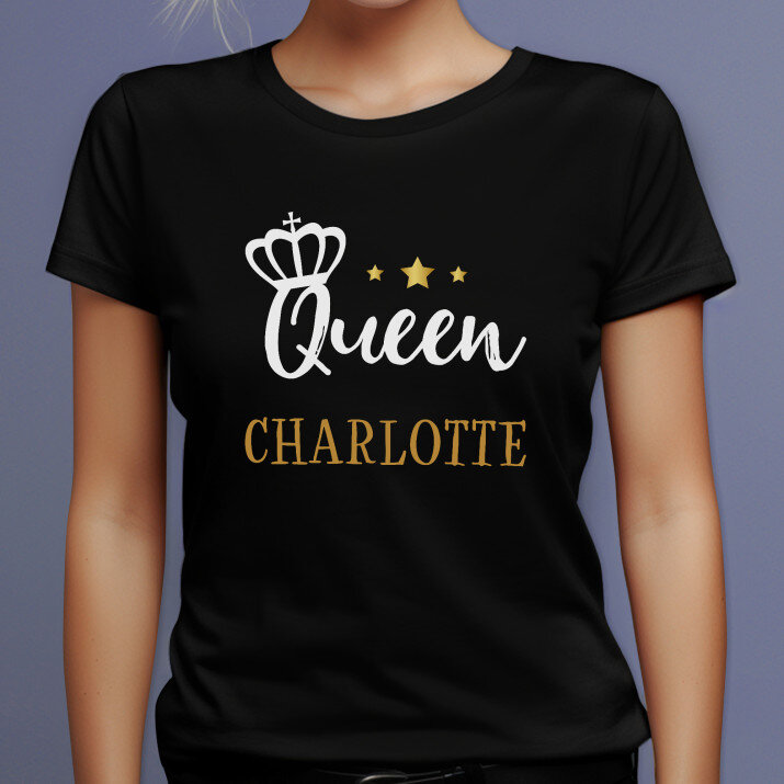 Queen - Schwarzes T-Shirt für Damen