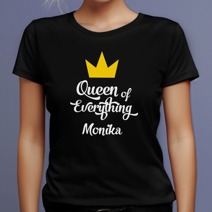 Queen of everything - Schwarzes T-Shirt für Damen