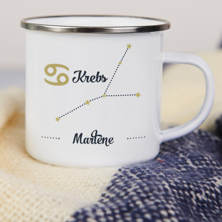 Krebs - emaillierter Becher