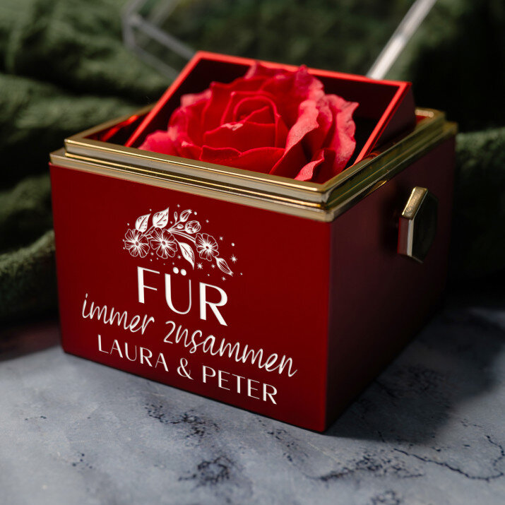Für immer zusammen - Schmuckkästchen mit einer Rose