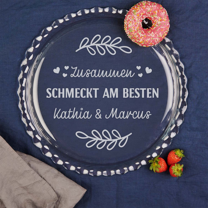 Zusammen schmeckt am besten - Tortenplatte flach