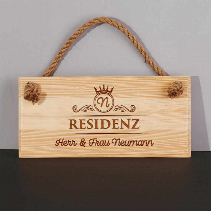 Residenz 2 - Holzschild