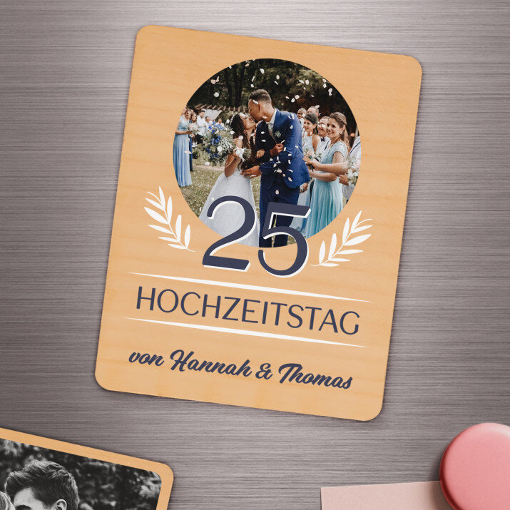 Hochzeitstag - Holzmagnet