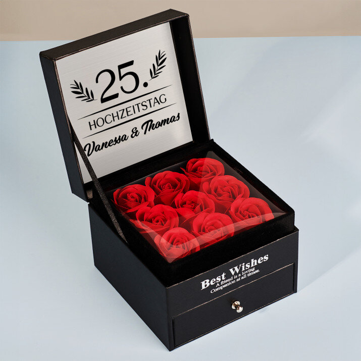 Hochzeitstag - Schmuckkästchen mit ewigen Rosen