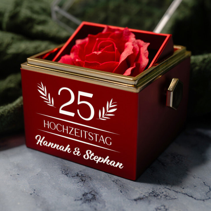 Hochzeitstag - Schmuckkästchen mit einer Rose