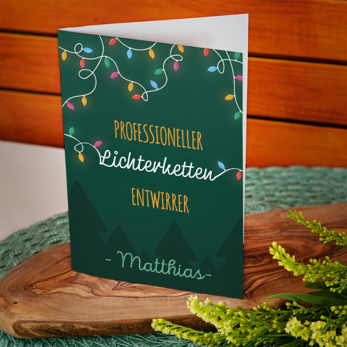 Lichterketten Entwirrer - Glückswunschkarte