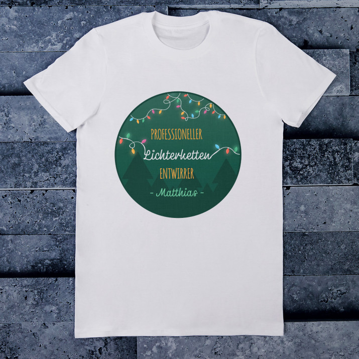 Lichterketten Entwirrer - T-Shirt mit Aufdruck für Herren