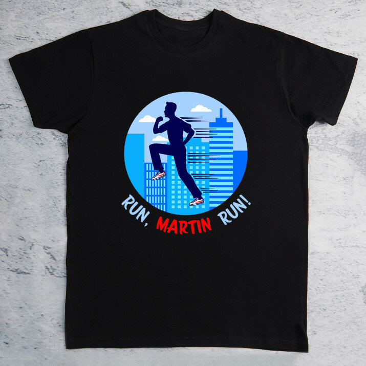Run! - Schwarzes T-Shirt für Herren