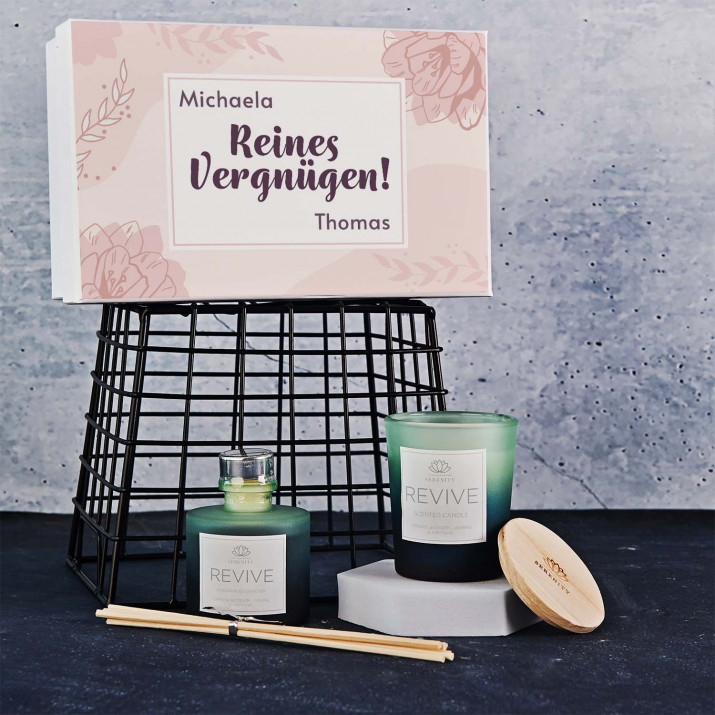 Reines Vergnügen - Duftkerze mit Diffuser-Stäbchen