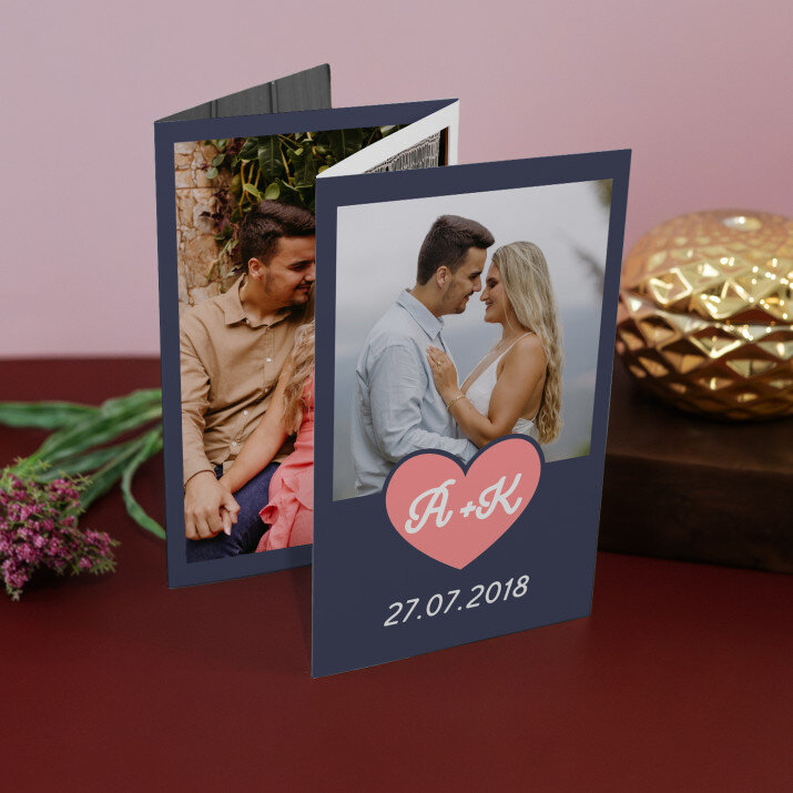 Herz + datum - Fotos, harmonikaartig gefaltet
