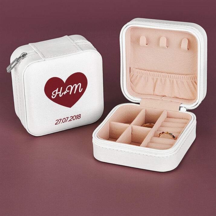 Herz + Datum - Reise Schmuckkästchen