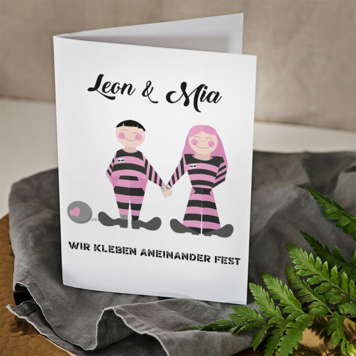 wir kleben aneinander fest - Glückwunschkarte