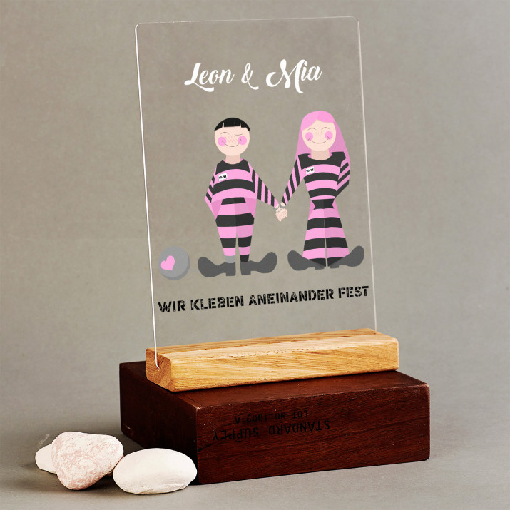 wir kleben aneinander fest - Druck auf Acrylglas