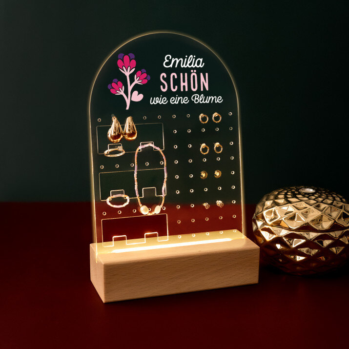 Schön wie eine blume - Acryl-Schmuckständer mit LED Beleuchtung