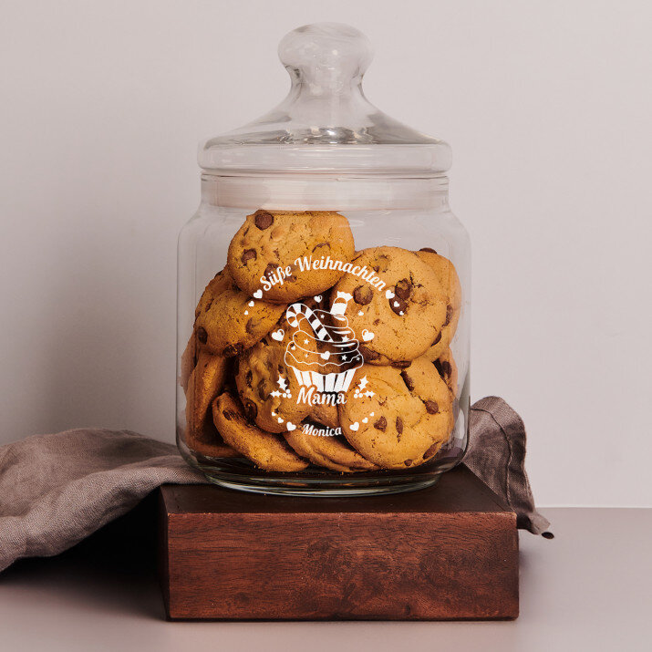 Süße Weihnachten - Keksglas mit Gravur