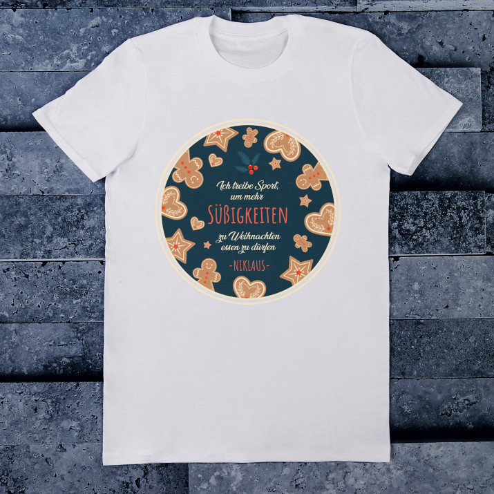 Süßigkeiten zu Weihnachten - T-Shirt mit Aufdruck für Herren