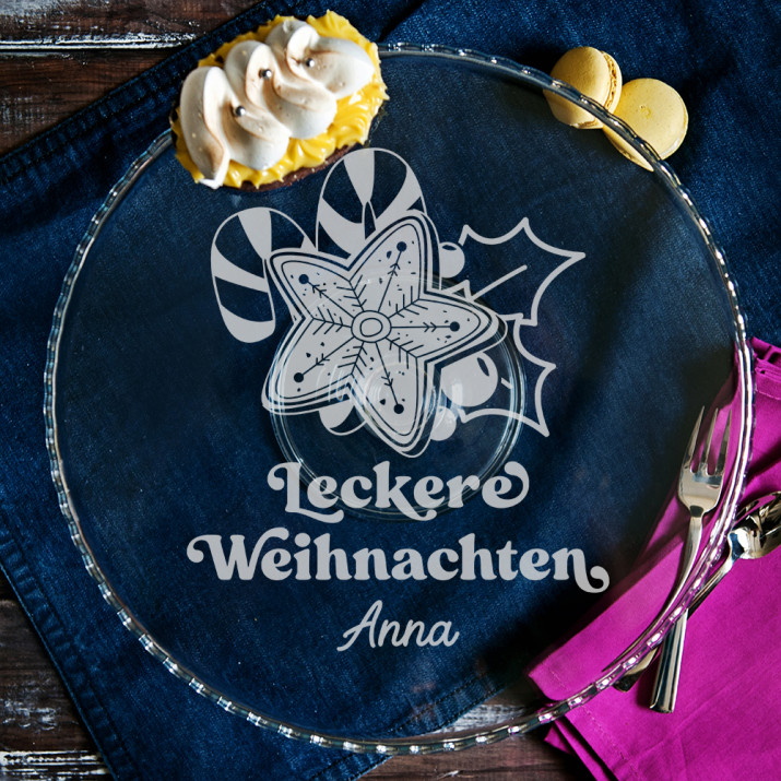 Leckere Weihnachten - Tortenplatte