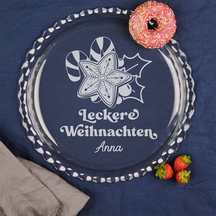 Leckere Weihnachten - Tortenplatte flach