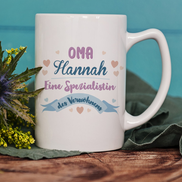 Spezialistin des Verwöhnens - personalisierte Tasse