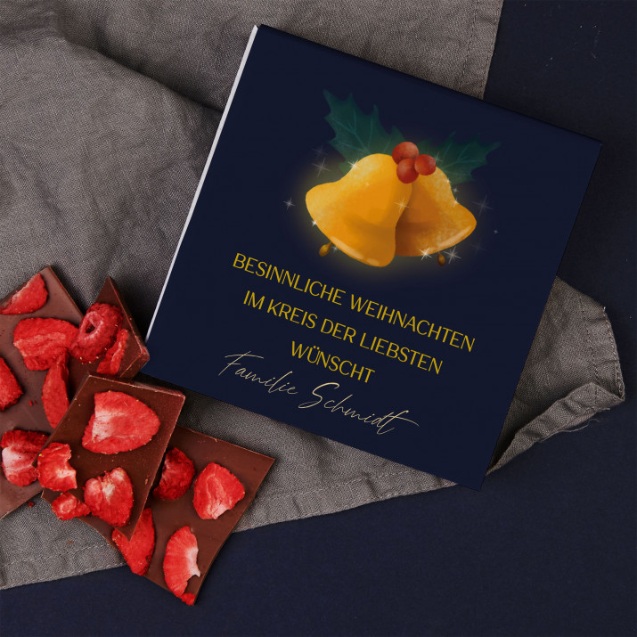 Besinnliche Weihnachten - Schokolade mit Erdbeeren