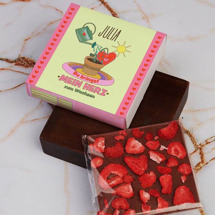 Du bringst mein Herz zum Wachsen - Schokolade mit Erdbeeren