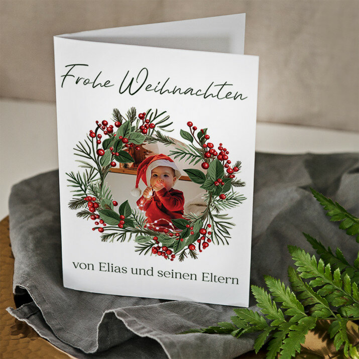 Weihnachtskranz Foto - Glückwunschkarte