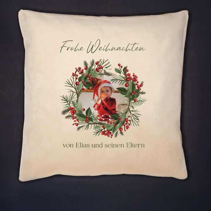 Weihnachtskranz Foto - Kissen
