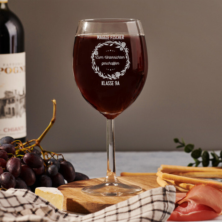 Zum Lehren geschaffen - Weinglas mit Gravur