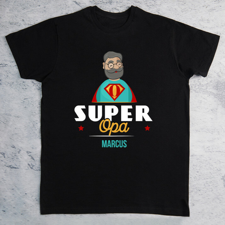 Super Opa - Schwarzes T-Shirt für Herren