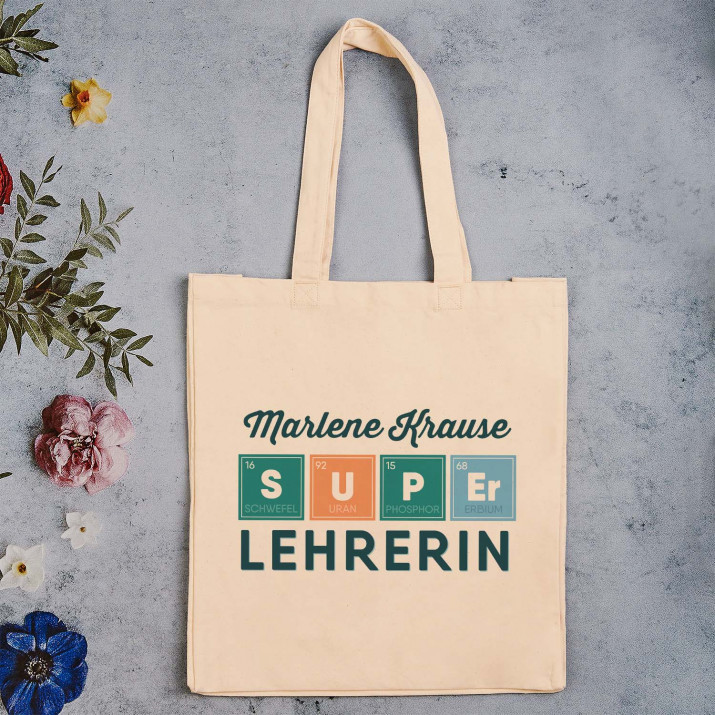 SUPEr Lehrerin- Baumwolltasche mit Aufdruck