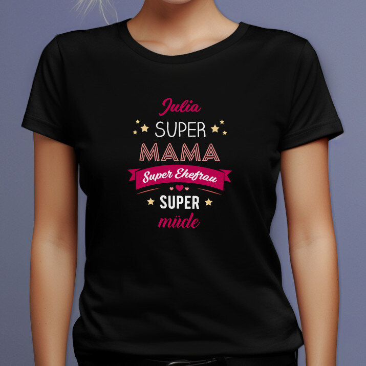 Super müde - Schwarzes T-Shirt für Damen