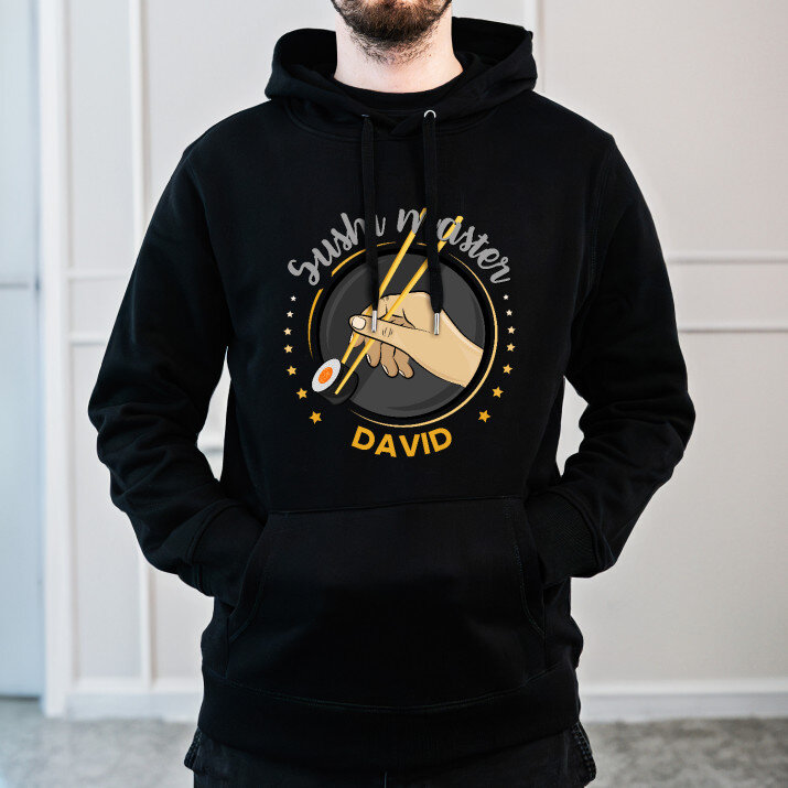 Sushi master - Schwarzer Kapuzenpullover für Herren