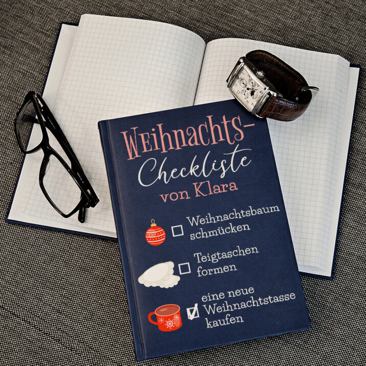 Weihnachts-Checkliste - Notizbuch A5 mit Aufdruck