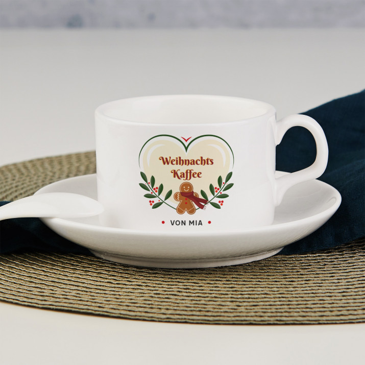 Weihnachts Kaffee - Tasse mit Untertasse