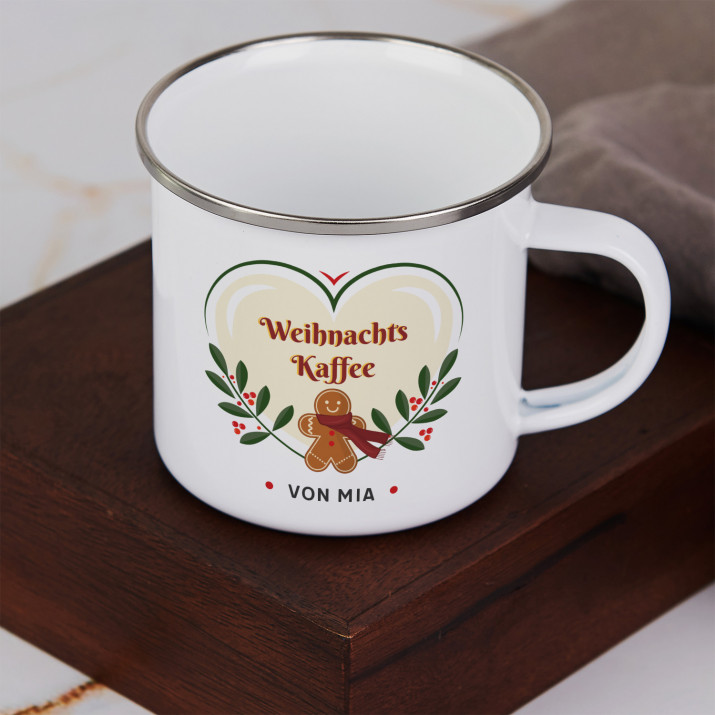 Weihnachts Kaffee - Emaillierter Becher