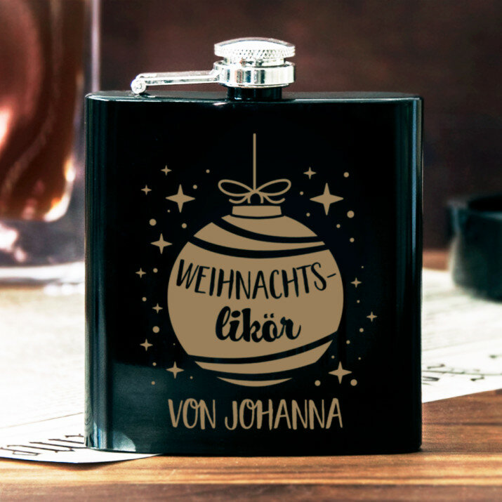 Weihnachtslikör - Flachmann mit Gravur