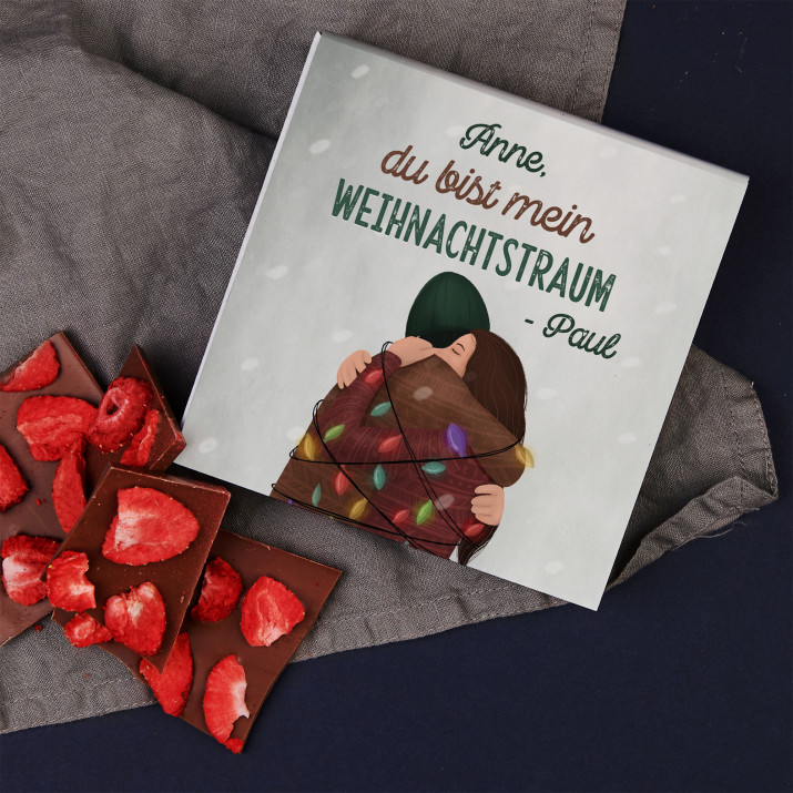 Weihnachtstraum - Schokolade mit Erdbeeren
