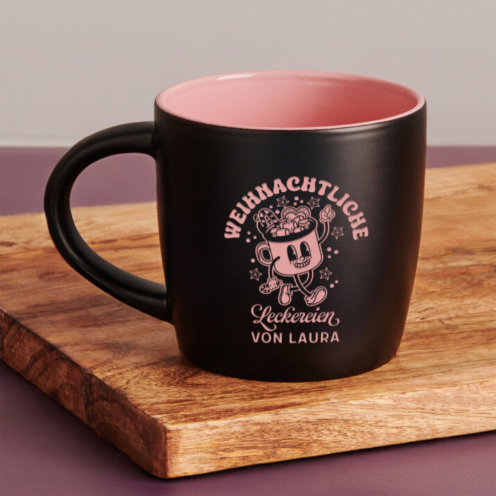 Weihnachtliche Leckereien - Schwarzer keramikbecher