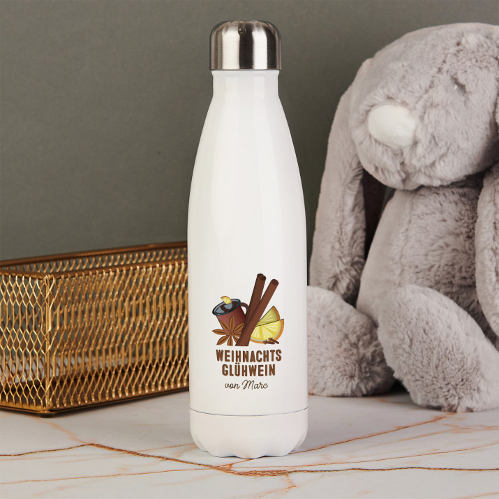 Weihnachts Glühwein 2 - Weiße Wasserflasche 500 ml